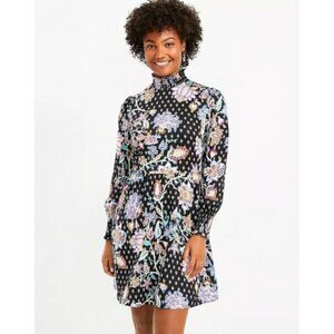 Women's - LOFT Floral Long Sleeve Mock Neck Dress, Size 6